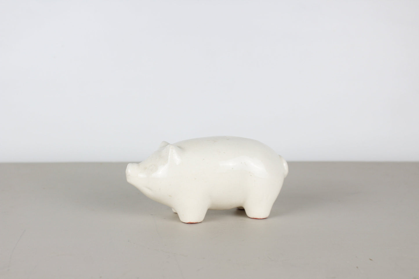 Pearl China Co. White Piggy Bank Ceramic Crazing