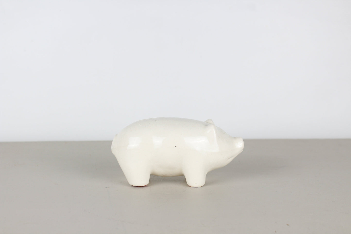 Pearl China Co. White Piggy Bank Ceramic Crazing