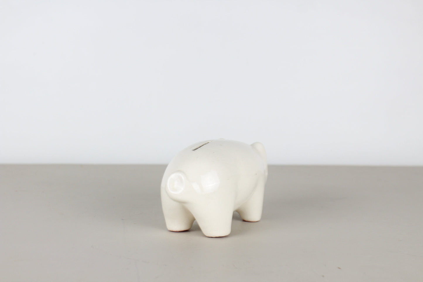 Pearl China Co. White Piggy Bank Ceramic Crazing