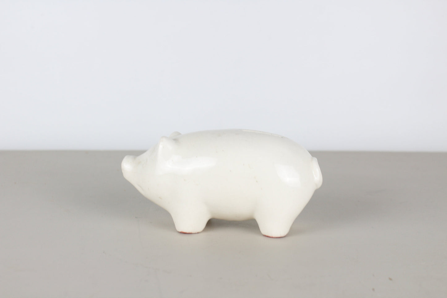 Pearl China Co. White Piggy Bank Ceramic Crazing