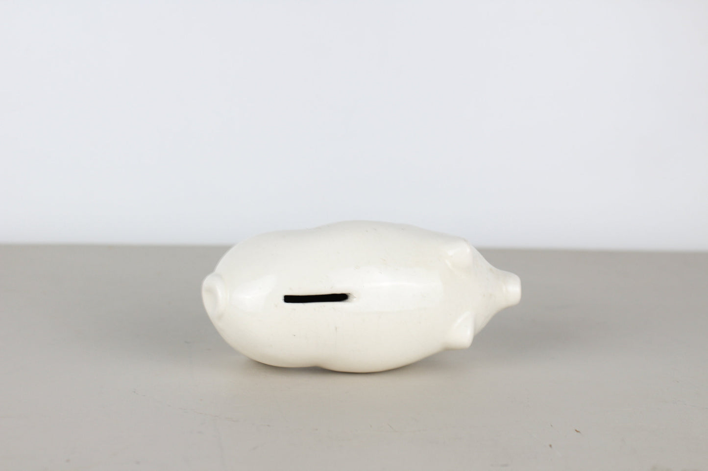 Pearl China Co. White Piggy Bank Ceramic Crazing
