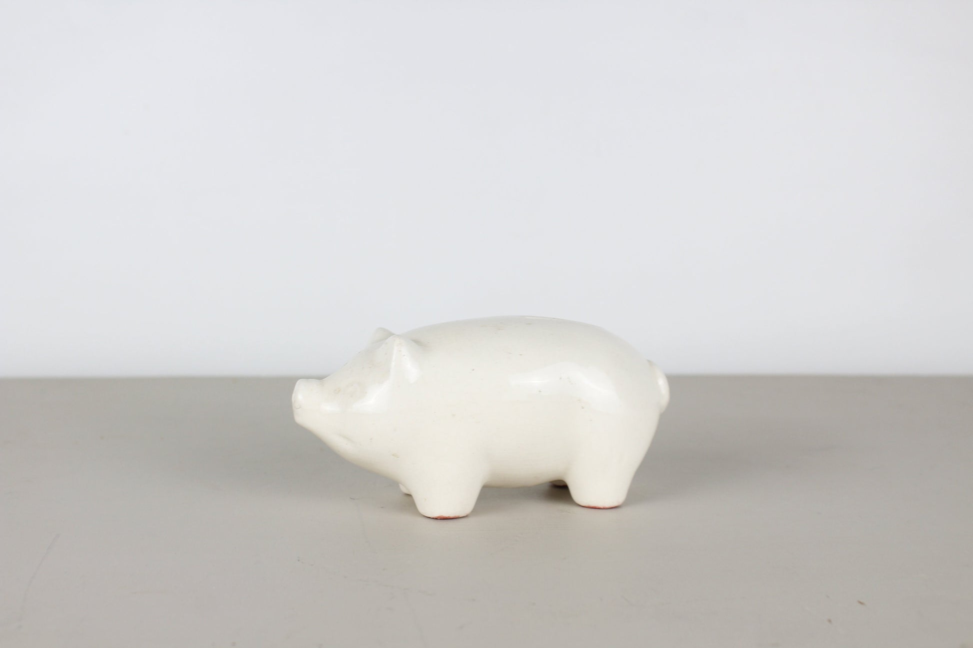 Pearl China Co. White Piggy Bank Ceramic Crazing