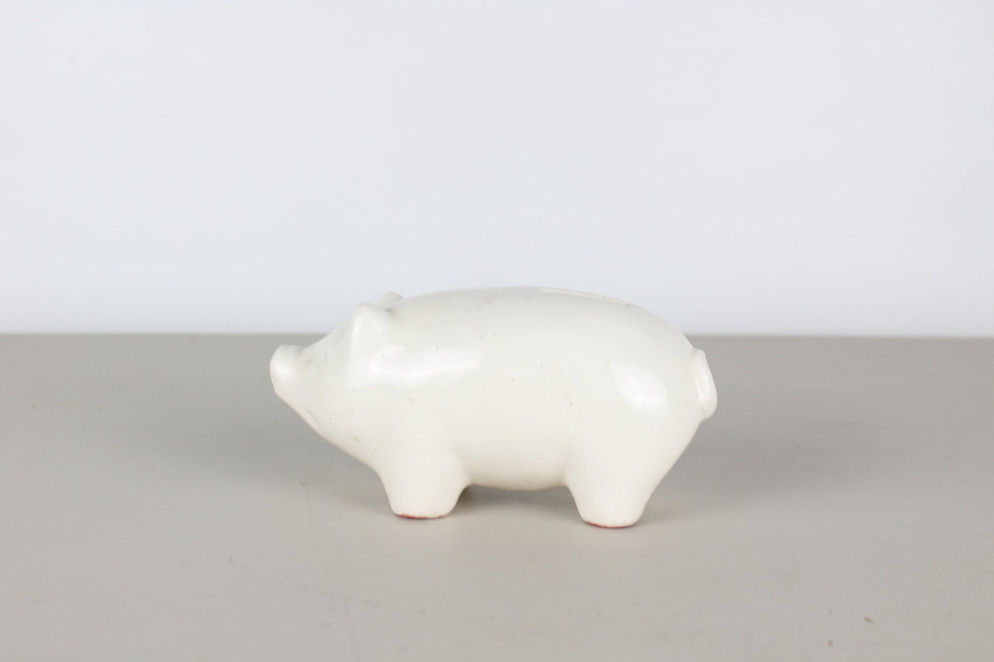 Pearl China Co. White Piggy Bank Ceramic Crazing