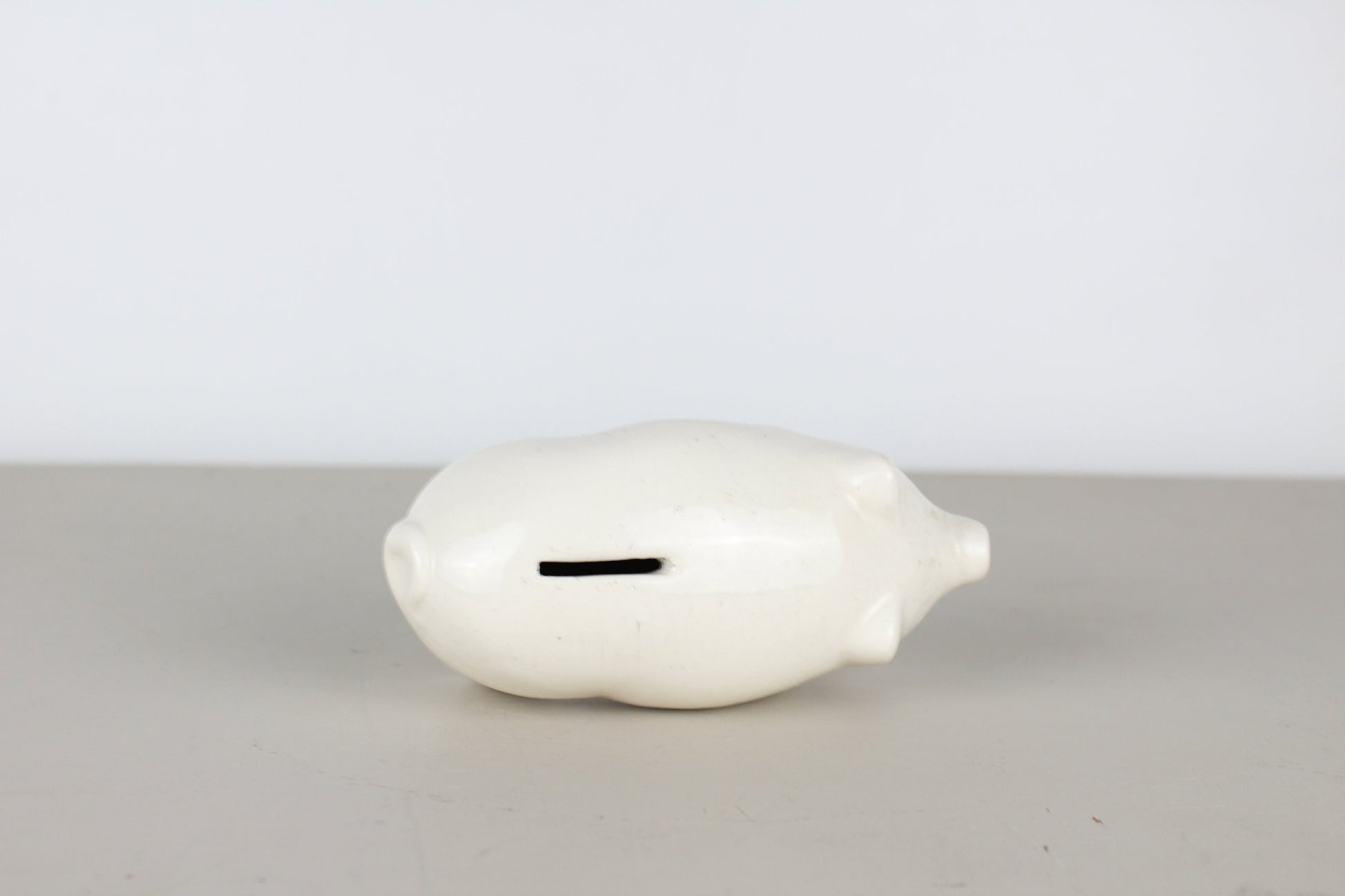 Pearl China Co. White Piggy Bank Ceramic Crazing