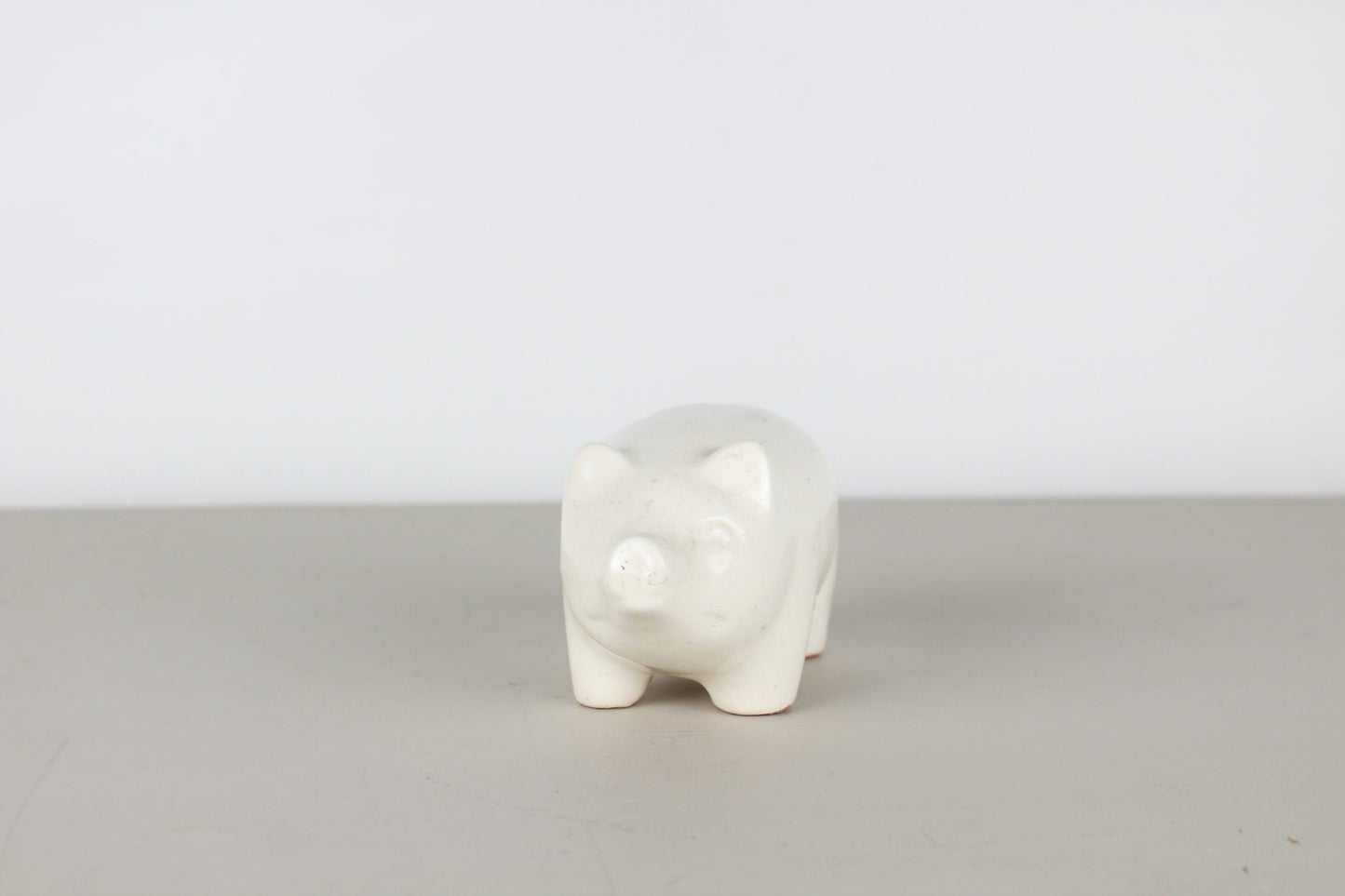 Pearl China Co. White Piggy Bank Ceramic Crazing